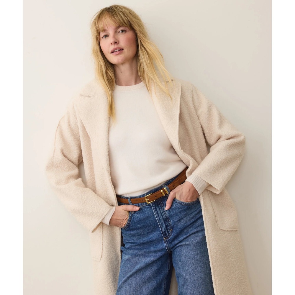 Marine Layer Colette Boucle Topcoat Cream Size Small New With Tags - Picture 6 of 11